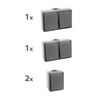 Feuchtraum Set McPower Secure Waschraum 4-teilig, grau, IP44