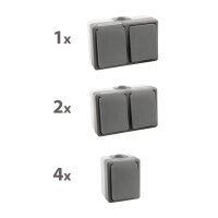 Feuchtraum Set McPower Secure Werkstatt 7-teilig, grau, IP44