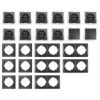 Schalter und Steckdosen Set McPower Flair Niveau 23-teilig, anthrazit