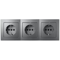 Steckdosen Set McPower Flair Beginner 3S 4-teilig, anthrazit