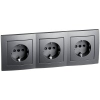 Steckdosen Set McPower Flair Beginner 3S 4-teilig, anthrazit