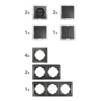 Schalter und Steckdosen Set McPower Flair Flur 13-teilig,...