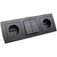 Steckdosenblock McPower Flair anthrazit, 2-fach...