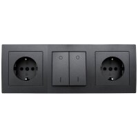 Steckdosenblock McPower Flair anthrazit, 2-fach...