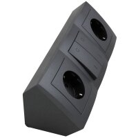 Steckdosenblock McPower Flair anthrazit, 2-fach Schutzkontakt + Schalter