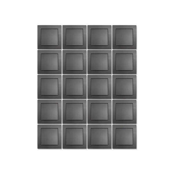 Wechselschalter McPower Flair, 250V~/10A, anthrazit, inkl. Rahmen, 20er-Pack