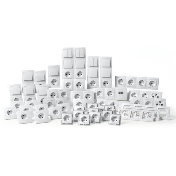 Schalter und Steckdosen Set McPower Flair Megaset 100-teilig, wei&szlig;