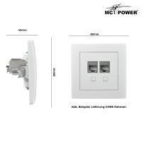 Netzwerk-Dose McPower Flair CAT6A, UP, wei&szlig;, vollgeschirmt