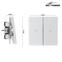 Jalousie-Taster McPower Shallow 250V~/10A, UP, Steckanschluss, wei&szlig;
