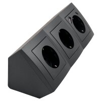 Steckdosenblock McPower Flair anthrazit, 3-fach Schutzkontakt + USB-C / USB-A