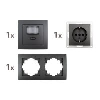 Schalter und Steckdosen Set McPower Flair PIR anthrazit,...