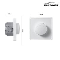 LED-Dimmer f&uuml;r elektronische Trafos McPower Shallow 250V~/300W, wei&szlig;