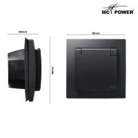 Schutzkontakt-Steckdose McPower Flair 250V/16A, UP, IP44, Steckanschluss