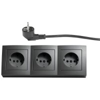 Steckdosenblock McPower Flair 250V~/16A, anthrazit,...