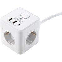 Tischsteckdose McPower BW-64 3x Steckdose, 2xUSB-A,...