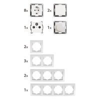 Schalter und Steckdosen Set McPower Flair Wohnlandschaft Dimmer, 20-teilig, wei&szlig;