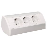 Steckdosenblock Aufbau, silber-wei&szlig;, 3fach, 3680W,...