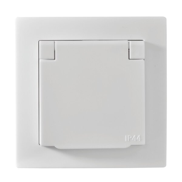 Schutzkontakt-Steckdose McPower Flair, 250V~/16A, UP, IP44, wei&szlig;