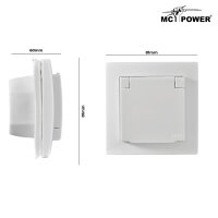 Schutzkontakt-Steckdose McPower Flair, 250V~/16A, UP, IP44, wei&szlig;