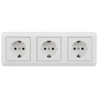 Steckdosenblock McPower Cup 250V~/16A, Aufbau, wei&szlig;, 3-fach Schutzkontakt
