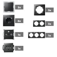 Schalter und Steckdosen Set McPower Flair Wohnzimmer,...