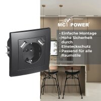 Schalter und Steckdosen Set McPower Flair Wohnzimmer, matt schwarz, 19-teilig