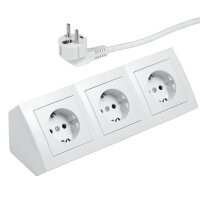 Steckdosenblock McPower Flair 250V~/16A, wei&szlig;, 3-fach, 2m Kabel und Stecker