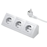 Steckdosenblock McPower Flair 250V~/16A, wei&szlig;, 3-fach, 2m Kabel und Stecker