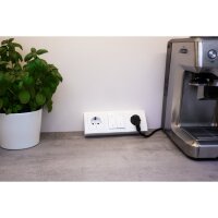 Steckdosenblock McPower Flair Aufbau, wei&szlig;, 2-fach Schutzkontakt + Schalter