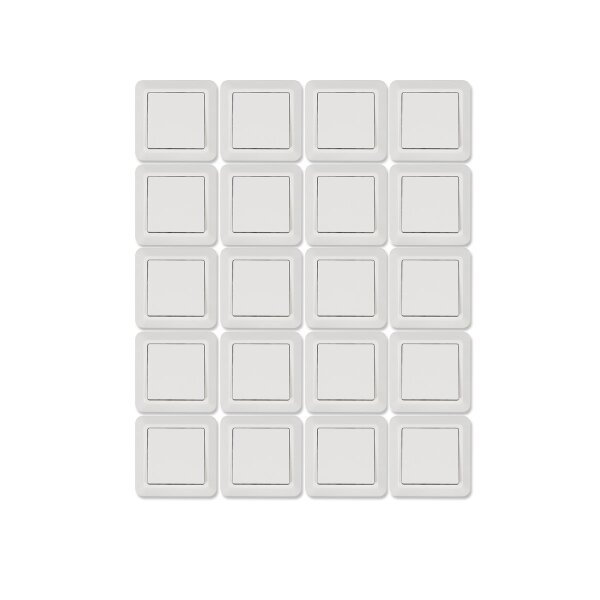 Wechselschalter McPower Cup 250V~/10A, UP, wei&szlig;, inkl. Rahmen, 20er-Pack