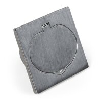 Boden Einbausteckdose, IP44, Edelstahl, 3680W