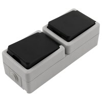 Feuchtraum Doppel-Steckdose McPower Taff, 250V~/16A,...