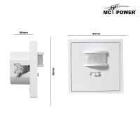 Unterputz IR Bewegungsmelder McPower Shallow 160&deg;, 750W, LED geeignet, wei&szlig;