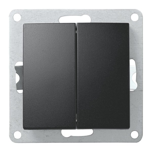 Serien-Schalter McPower Flair, 2-fach, 250V~/10A, UP, matt schwarz