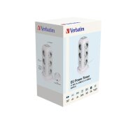 Steckdosen-Tower EUPT-01 Verbatim, 2m Kabel, wei&szlig;,11x230V EU, USB-A, 2x USB-C