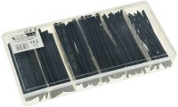 Schrumpfschlauch-Sortiment, 100-teilig - in praktischer Box, schwarz