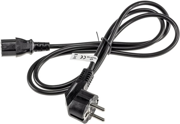 Kaltger&auml;te Netzkabel 1,5m - H03VV-F3G 0,75 mm&sup2; 10/16A/250V, schwarz