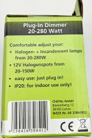 Steckdosen-Dimmer 20-280 Watt - IP20, 230V/50Hz
