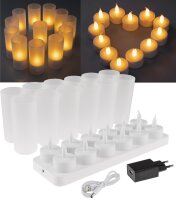 LED Teelichter, 12er Set, mit Windschutz -...