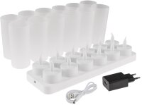 LED Teelichter, 12er Set, mit Windschutz -...