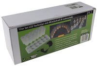 LED Teelichter, 12er Set, mit Windschutz - wiederaufladbar auf Ladestation