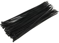 Kabelbinder 200mm x 2,5mm, schwarz - 100er Pack, hohe...