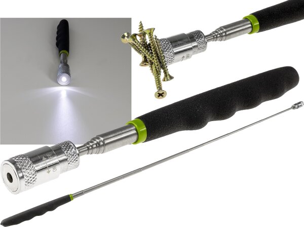 Teleskop Pick-Up Werkzeug mit LED - L&auml;nge 20-80cm, Zugkraft ca. 3,2kg