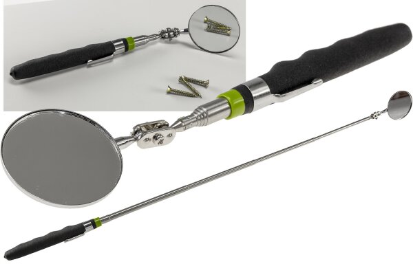 Teleskop Werkzeug mit 50mm Spiegel - Gesamtl&auml;nge 16-70cm, 2-fach Kugelgelenk