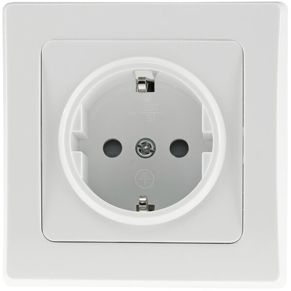 DELPHI Schutzkontakt-Steckdose - 250V~/ 16A, inkl. Rahmen, UP, wei&szlig;