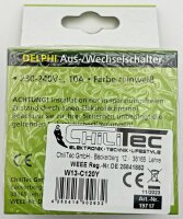 DELPHI Wechsel-Schalter - 250V~/ 10A, inkl. Rahmen, UP, wei&szlig;