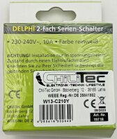 DELPHI Serien-Schalter 2-fach - 250V~/ 10A, inkl. Rahmen, UP, wei&szlig;
