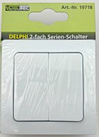 DELPHI Serien-Schalter 2-fach - 250V~/ 10A, inkl. Rahmen, UP, wei&szlig;