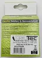 DELPHI RJ45 Dose f&uuml;r ISDN & Cat.5 - inkl. Rahmen, UP, wei&szlig;