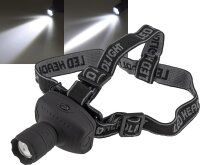LED-Stirnlampe mit fokussierbarer 1W LED - 3x AAA...